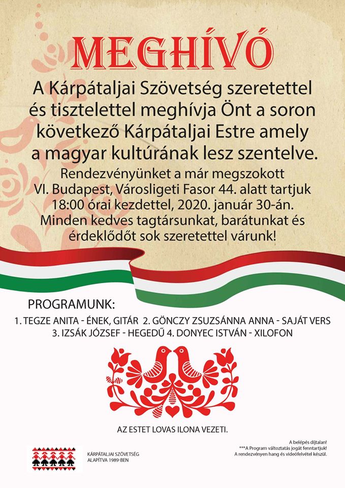 Kárpátaljai Est 2020. január 30-án